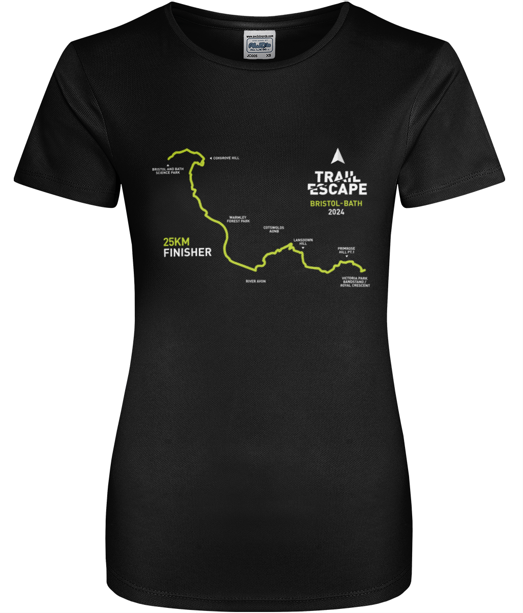 Womens Active T-Shirt - Map 25km