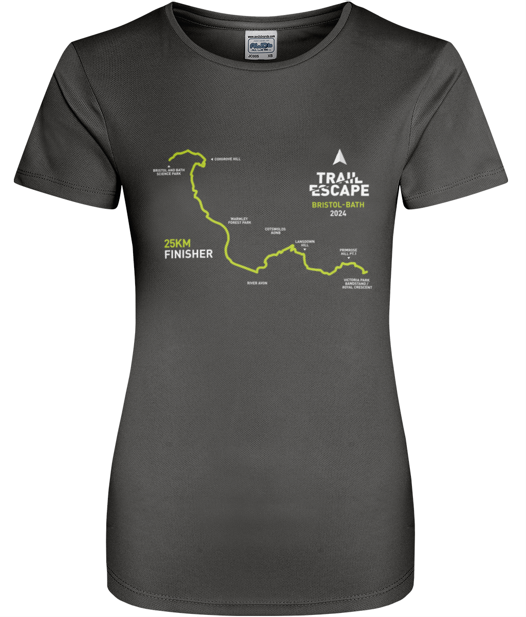 Womens Active T-Shirt - Map 25km