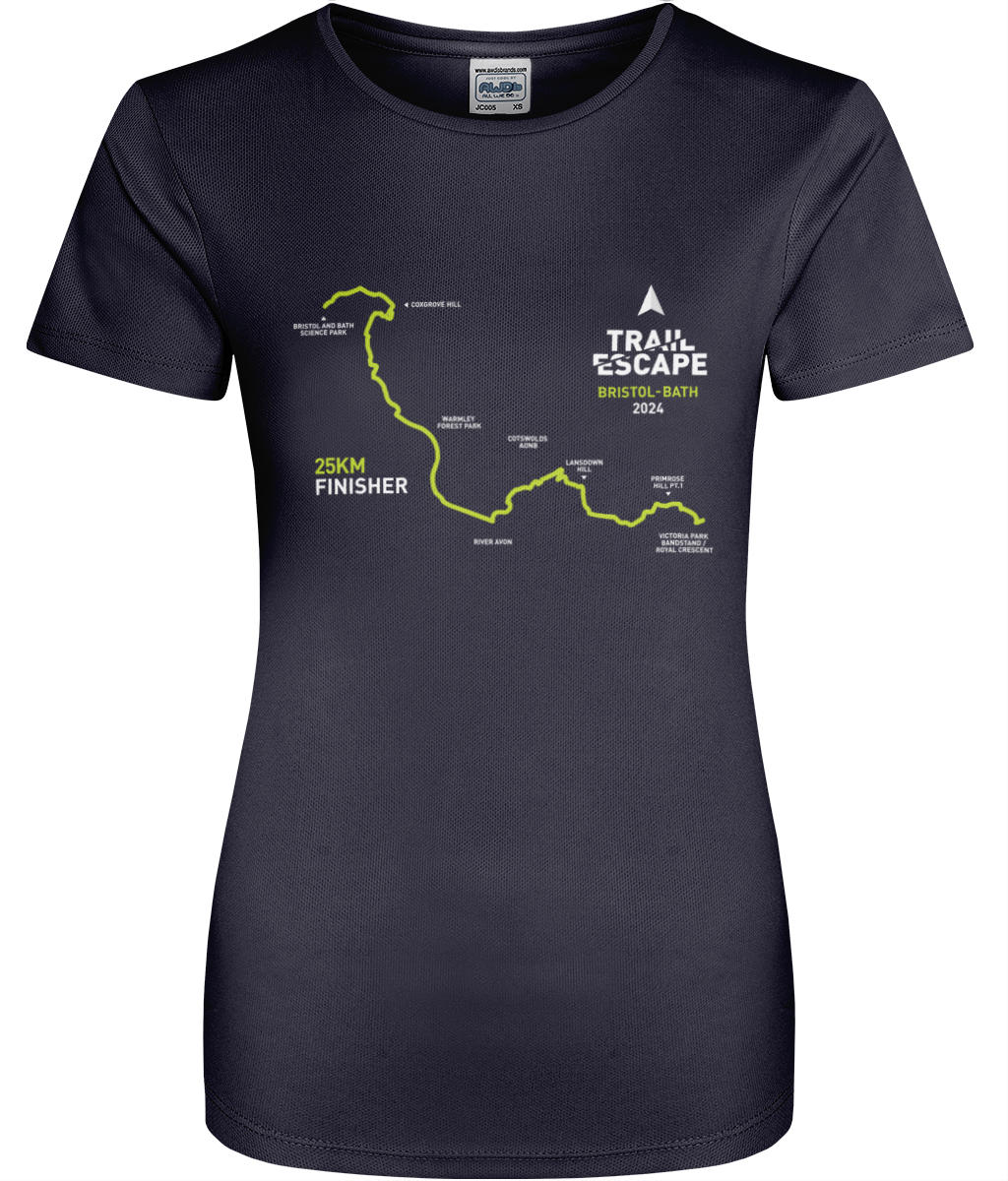 Womens Active T-Shirt - Map 25km